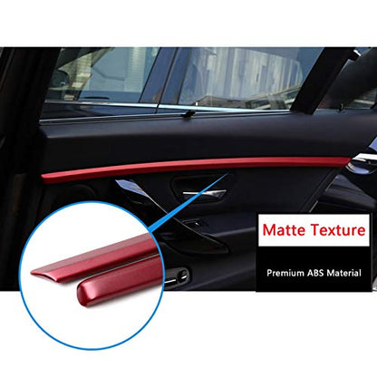x xotic tech 4pcs Car Interior Door Molding Strip Trim Cover Compatible with BMW 3 Series F30 F31 2012 2013 2014 2015 2016 2017 2018 (Red) - color: Red