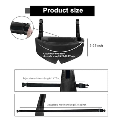 Travel Pillows for Airplanes, Airplane Head Strap with Silk Eye Mask for Sleeping, Long Flights & Car Road Trips 360°Headrest Neck Support, Stops Bobbing, Small & Compact（Black） - color: Black