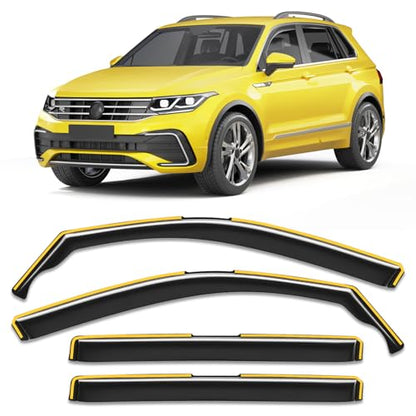 in-Channel Window Rain Guard for Fit for Volkswagen Tiguan 2018-2024 Rain Guards Side Window Visors Low Profile Vent Visor Window Deflectors Vent Shades Car Accessories - size: 2018-2024 Volkswagen Tiguan