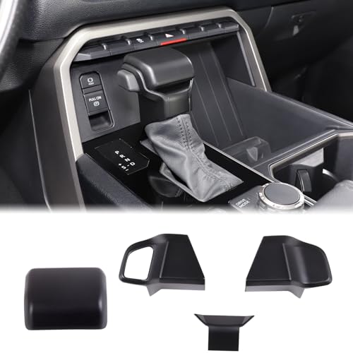 Aunginsy Gear Shifter Handbrake Cover Trim Kit Compatible with Toyota Tundra 2022+, Sequoia 2023+, Tacoma 2024+, Center Console Gear Shift Knob Head Protective Cover Decorator ABS Interior Accessories - color: Matte Black(A+B)