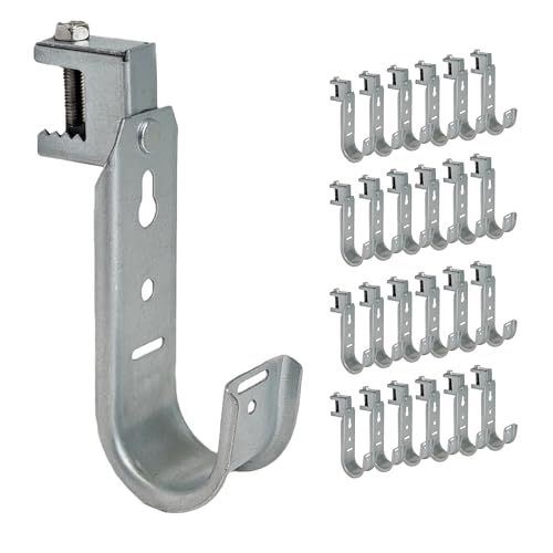 ICC Beam Clamp J Hook 1-5/16” Without Retainer Clip - Galvanized Steel Cable Management Hooks for Hanging Cable to Beams - Rust-Resistant, EIA and TIA Compliant - 1-5/16 Inch 25 Pack - size: 1 5/16 in, style: Beam Clamp