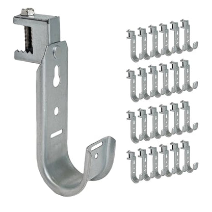 ICC Beam Clamp J Hook 1-5/16” Without Retainer Clip - Galvanized Steel Cable Management Hooks for Hanging Cable to Beams - Rust-Resistant, EIA and TIA Compliant - 1-5/16 Inch 25 Pack - size: 1 5/16 in, style: Beam Clamp