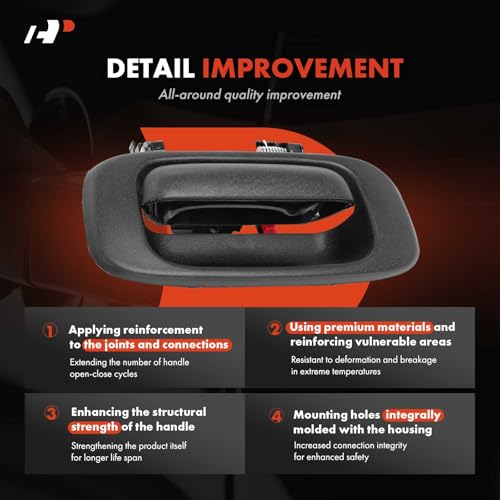 A-Premium - Tailgate Handle & Bezel Assembly - Compatible with 1999 2000 2001 2002 2003 2004 2005 2006 2007 Chevy Silverado GMC Sierra 1500 2500 3500 - # 15997911, 15228539, 15228540, 15228541 - color: Textured Black, size: Tailgate Handle & Bezel