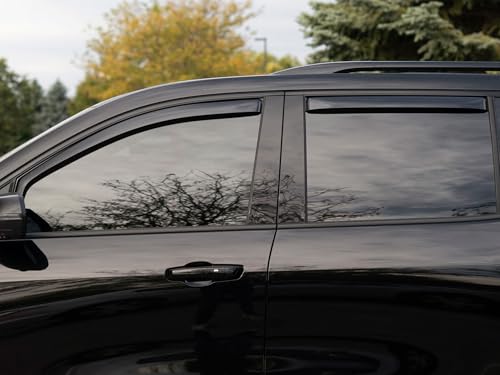 WeatherTech Custom Fit Side Window Deflectors for Chevrolet Traverse, Acadia, Enclave - (84910IM), Dark Tint - color: Dark Tint
