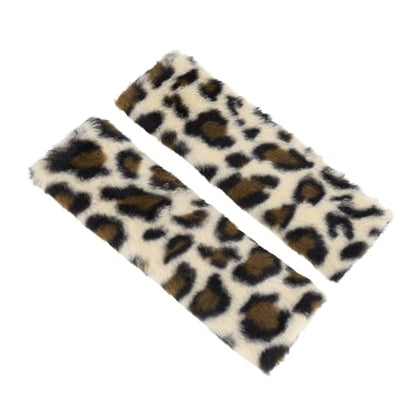 Beige Seat Belt Cover Pad Plush 23.5cm Seatbelt Strap Cushion Shoulder Padding 1 Pair - color: Beige