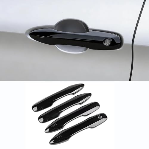 No Adhesive Snap-on Exterior Door Handle Cover Trims Compatible with Toyota Camry 2018-2024 2025 2026 for Corolla Venza Avalon Pruis Accessories Car Door Handle Cover Protector Car -Glossy Black - color: Glossy Black