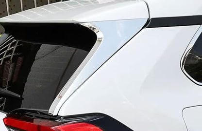 Rear Window C Pillar Side Wing Triangle Cover Trim Compatible with Toyota RAV4 2025 2024 2023 2022-2019 Exterior Car Accessories ABS 2PCS(Glossy Chrome Style) - color: Glossy Chrome Style