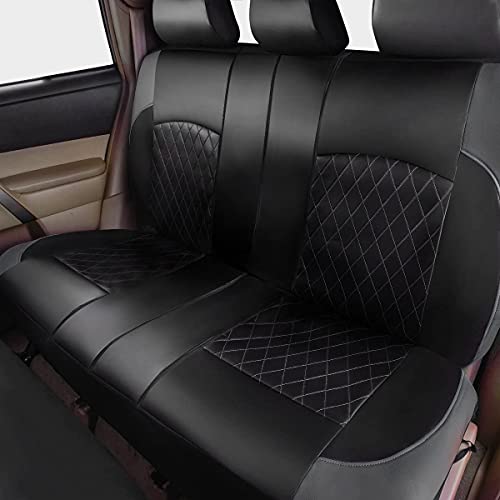 Universal Deluxe Pu Luxury Vinyl Faux Leather Car Seat Covers Full Set, Airbag Compatible, Breathable, Fit for Most Sedans, Vans, SUVs (Black and Gray) - color: Gray, size: Full Set
