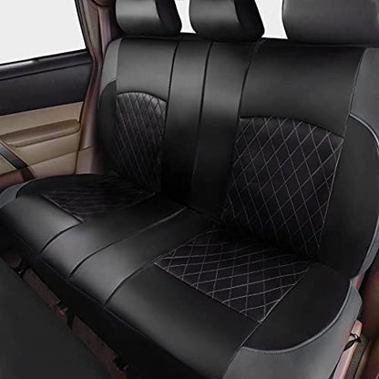Universal Deluxe Pu Luxury Vinyl Faux Leather Car Seat Covers Full Set, Airbag Compatible, Breathable, Fit for Most Sedans, Vans, SUVs (Black and Gray) - color: Gray, size: Full Set