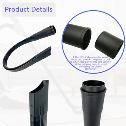 25" Flexible Vacuum Crevice Tool Attachment for 1-1/4" (32mm) & 1-3/8" (35mm) Hoses Universal Fit Vacuum Accessories