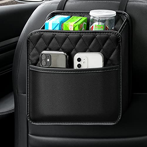 Car Back Seat Organizer, Hanging PU Leather Car Storage Bag, Compatible with Most Vehicles Interior Accessories Organizer (Black(1Pack)) - color: Black(1Pack)