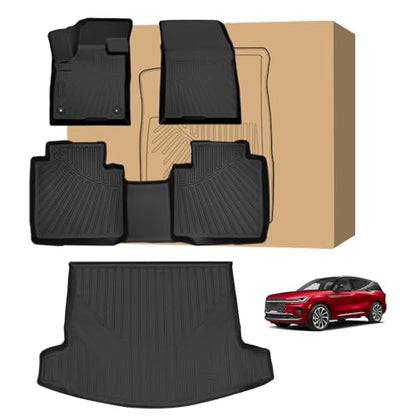 Peleus Floor Mats & Trunk Mat for 2024 2025 2026 Lincoln Nautilus All Weather TPE Protection Floor Liners Full Set with Cargo Liner for Lincoln Nautilus Accessories - style: for 2024 2025 Lincoln Nautilus
