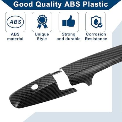 Car Door Handle Cover Trim for Honda Civic 2006-2011 |Side Door Handle Cover| Durable| 1 Set Carbon Fiber Black - color: Carbon Fiber Black