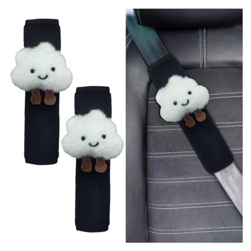 Fluffy Cloud Car Seat Belt Pads - Cute Seat Belt Covers for More Comfortable Driving - Safety Seatbelt Shoulder Strap Cushion Protect Shoulder and Neck - Backpack Shoulder Pad for Kids Adults (2PCS) - size: 2PCS