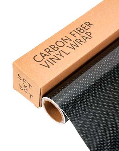Vinyl Wrap Film for Cars, 5ft x 5ft 3D Carbon Fiber Car Vinyl Wrap Roll for Car Body Protection, Scratch Resistance with Air Release Technology (Carbon Fiber Black) - color: Carbon Fiber Black, size: 5ft x 5ft