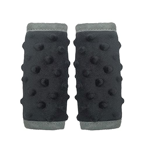 DODO NICI car seat Strap Cover for Baby, seat Belt Cover Cushion, Belt Pads fit Baby Carrier/Pushchair/Stroller, Cozy Peace Dotted Minky, Solid Black - color: Solid black