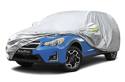 KouKou Oxford SUV Car Cover Waterproof All Weather for Automobiles with Zipper Door, Full Exterior Cover for Mazda CX-5, Subaru Forester, Crosstrek, Jeep Cherokee, Compass, etc.(up to 181 inch) - size: C5-Fit suv jeep length ( up to 181")