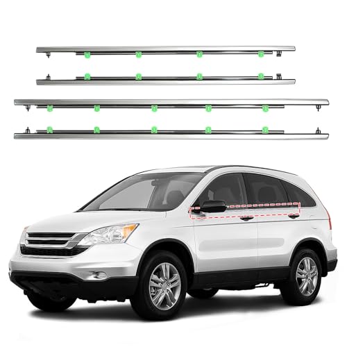 ItranMc Window Molding Trim for Honda CR-V/CRV 2007-2011,Chrome Outer Door Weatherstrip Window Seal Belt,Replace#72410-SWA-A01 72450-SWA-A01 72910-SWA-A01 72950-SWA-A01 - style: CR-V 2007-2011