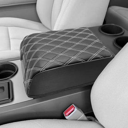 KBH Center Console Armrest Cover for F150 2004-2014, Lincoln Mark LT 2006-2008, Ford Expedition 2007-2017, Anti-Scratch, Black-Gray Stitch (Fits Bucket Seat Console Only) - size: Bucket Seat, 04-14 F150, Gray Stitch