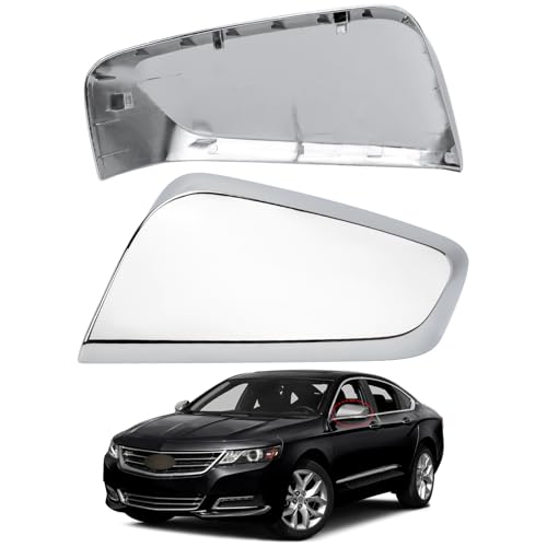 Driver Side Mirror Cover Replacement for Chevrolet Chevy Impala 2014 2015 2016 2017 2018 2019 2020 - Left Side Mirror Covers, Rear View Mirror Cap Accessories Chrome - color: Chrome, size: Driver Side (Left)