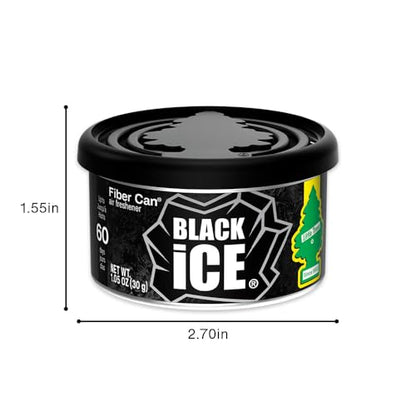 LITTLE TREES Car Air Freshener | Fiber Can Provides Long Lasting Scent for Auto or Home | Recycled Fiber | Black Ice, 4 Air Fresheners - color: Black Ice