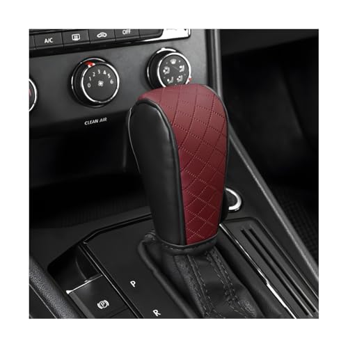 Car Gear Shift Cover, Diamond Embroidery Design Anti-Slip Vehicle Shifter Lever Protector, Automotive Shift Knob Handle Decoration, Universal for SUV Automobile Truck (Black Wine Red) - color: Black Wine Red