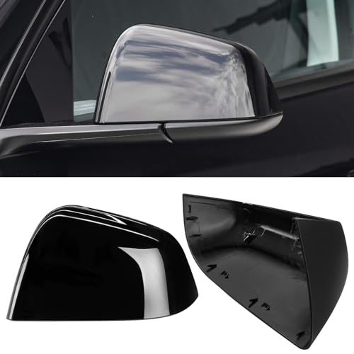 Jaronx Compatible with Tesla Model Y Side Mirror Cover Replacement 2020 2021 2022 2023 2024, Left Driver Side Black Door Wing Rearview Mirror Cover Cap for Tesla Model Y Accessories-Glossy Black - color: Black, size: Left