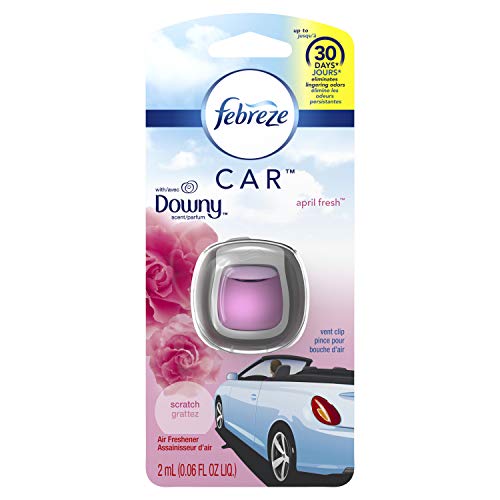 Febreze Car Vent Clip with Downy April Fresh Scent - size: 0.06 Fl Oz (Pack of 1)