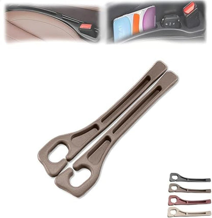 Car Seat Gap Filler, 2-Pack No-Drop Seat Side Gap Seam Filler Organizer with Phone Holder, Seat Gap Fillers for All Cars, Prevents Items from Falling, Easy to iInstall (Brown) - color: Brown
