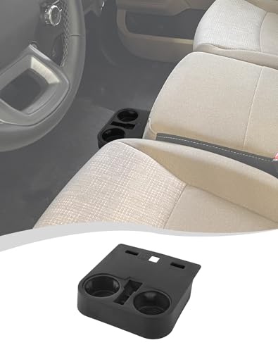 Front Console Cup Holder Compatible with Ford F150/F250/F350/F450 2021-2025, Center Cup Holder Under Front Seat Bottom, Black