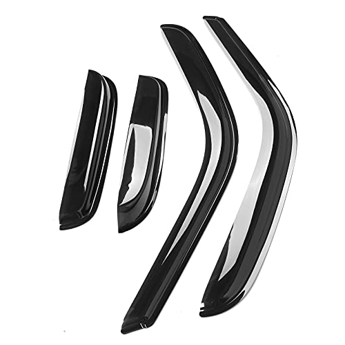 FREEMOTOR802 Tape-on Window Deflectors Compatible with 2000-2006 Toyota Tundra Extended Cab (Access Cab) | Slim Style Dark Tinted Acrylic Rain Guards Side Window Visors Wind Deflectors, 4 Pieces Set