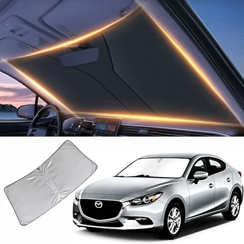 Windshield Sun Shade for Mazda 3 Front Window Shades Cover for 2010-2025 Mazda 3 Car Accessories Windshield Sun Visor Protector - size: for Mazda 3 2010-2025