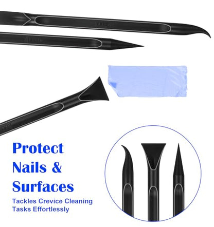 9 Pcs Car Crevice Cleaning Tool, Non-Scratch Carbon Fiber Plastic Car Detailing Picks, Auto Detailing Equipment for Small Narrow Gaps and Interior Cleaning