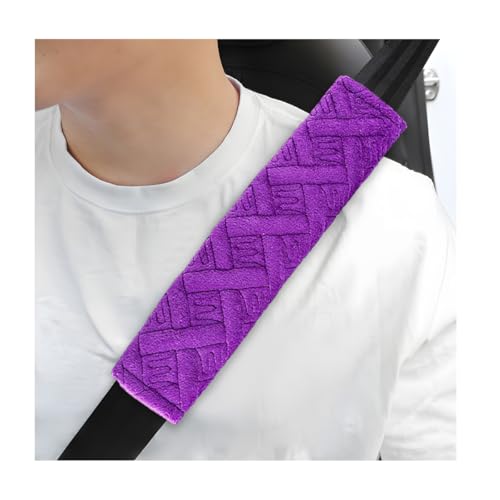 Yourkar 4 PCS Car Seat Belt Pad Cover, Comfort Soft Seatbelt Strap Cover to Protect You Neck & Shoulder, Safety Belt Harness Pad for A More Comfortable Driving, Car Accessories (Purple) - color: Purple