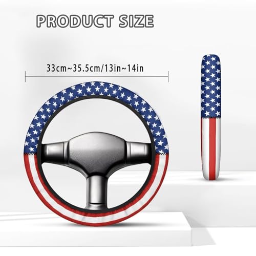 America Flag Star Stripe Golf Cart Steering Wheel Covers Sun Shade Cover Block UV Rays Cool Sun Heat Shield UV Rays Protector Vehicle Accessories - color: America Flag Star Stripe