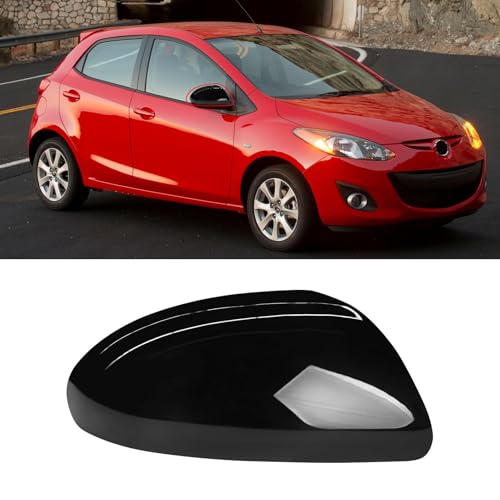Compatible with Mazda2 /Mazda 3 2010-2013 Right Passenger Side Mirror Cap Cover, Door Rearview Side Mirror Cover Replacement for Mazda, Glossy Black - color: Mazda 3 Mirror Cover Black-Right