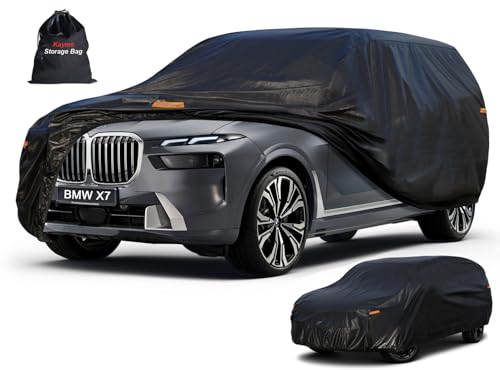Kayme 7 Layers SUV Car Cover Custom Fit for BMW X7 (2018-2025) Waterproof All Weather for Automobiles, Outdoor Full Cover Rain Sun UV Protection.Black - color: PE-Black, size: Custom Fit BMW X7