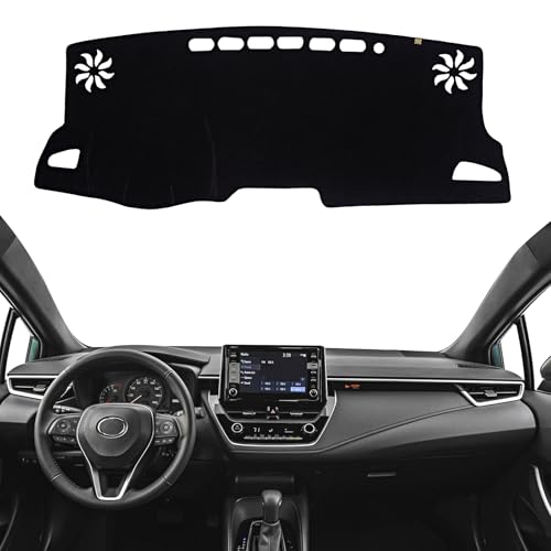 KEYOOG Dashboard Cover Dash Mat Fit for to-yota Corolla 2024-2020 (Without HUD Models),(2019 SE XSE Hatchback) Car Dash Board Mat Anti-Glare Carpet,Non-Slip Pad Sunshield Protector (Black) - color: Black, size: Fit 20-24 Corolla - (Black)