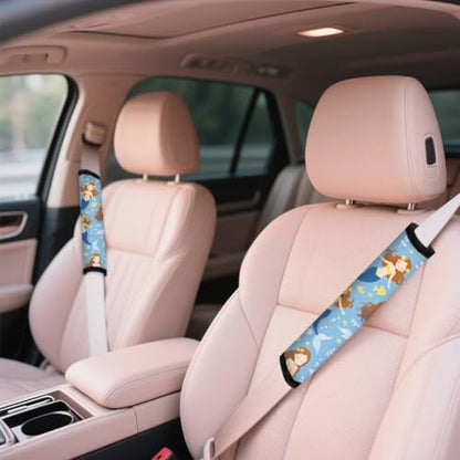 2Pcs Soft Auto Seat Belt Cover Pad Cartoon Mermaid Colorful Car Seatbelt Shoulder Cushion for Comfortable Driving, Compatible with All Cars' Seatbelt and Backpack Straps - color: Mermaid