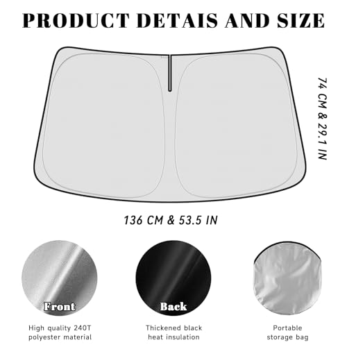 Car Windshield Sun Shade for Audi 2018-2026 A4 A5 & S5 RS5 Accessories (OEM Design) Reflective Foldable Heat Insulation Sunshade for Ultimate Protection - size: for Audi A4 A5 & S5 RS5