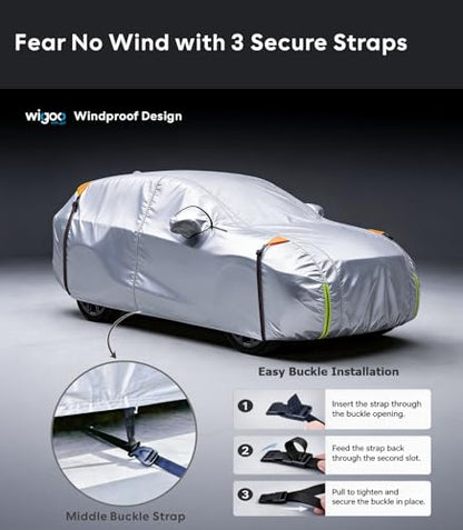 Wigoo Dodge Ram 2500 3500 Truck Car Cover Accessories, Custom Fit Waterproof All Weather Outdoor Pickup Cover, Windproof UV Rain Snow Dust Protection, Door Zipper, Reflective Strips, Breathable Design - size: for Dodge Ram 2500 3500