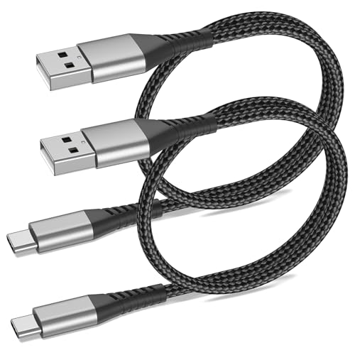 USB A to USB C Cable 2ft, 2 Pack Braided USB Type C Cable Fast Charging Cord, 2 ft USB to USB-C Cable for Car iPhone 15 16 17 Pro Max, iPad Air Pro, Samsung Galaxy S24 S23 Ultra, USBA to USBC Cable - size: 2 Feet, style: USB A to USB C