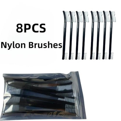 8-Pack Heavy-Duty Scrub Brush: Wire & Nylon Brushes for Grills, Guns & Sneakers – Heat-Resistant + Ergonomic Non-Slip Handle for Contains Gun Cleaning Supplies, Masonry Brush & Compact Travel Brushs - size: 8 pcs