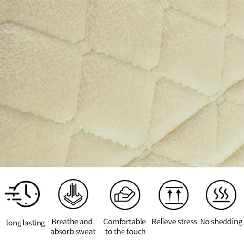 JOYCOURT 2PCS Universal Car Seatbelt Pad Cover, Long Crystal Velvet Shoulder Cover Kit for Adults and Children, Helps Avoid Friction on Shoulder and Neck, Fits All Cars and Packs - color: Beige