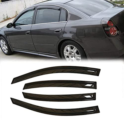Side Window Visors Vent Wind Deflectors fit for 2002-2006 Nissan Altima,4pcs Out-Channel Tape On Dark Smoke Nice Sun Rain Guards 94722 - size: 2002-2006 Altima