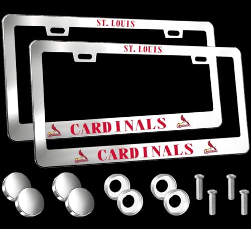 2PCS Slive for Cardinals License Plate Frames Holder with Screw for Car Tag Frame - color: 2PCS Slive HQ