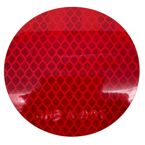 3" Inch Round DOT-SAE Amber/Red High Visibility Reflective Stick-On Prism Reflector | Strong Adhesive/Weatherproof | Trailer Camper RV Flatbed Fender Property Boat Marine (Red, Qty 100) - color: Red, size: Qty 100