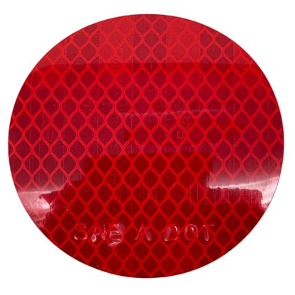 3" Inch Round DOT-SAE Amber/Red High Visibility Reflective Stick-On Prism Reflector | Strong Adhesive/Weatherproof | Trailer Camper RV Flatbed Fender Property Boat Marine (Red, Qty 100) - color: Red, size: Qty 100