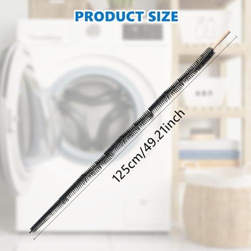 Full-Bristle Dryer Vent Cleaner Brush, Dryer Lint Brush and Lint Removal Tool for Trap and Duct, 49.21 Inches Flexible for Deep Cleaning to Remove Pet Hair & Lint and Improve Efficiency