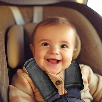 SWESEN Baby Car Seat Belt Covers for Boys and Girls, Carseat Shoulder Padding, Soft Car Seat Neck Cover, Mink Car Seat Straps Shoulder Pads, Solid Colour Stroller Strap Cover for Baby Kids, Black - color: Black